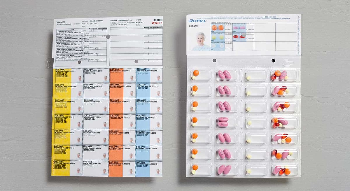 Dispill multi-dose pill packaging